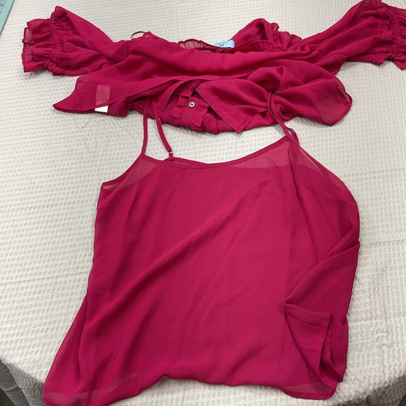 CeCe Fuchsia Ruffled Blouse - Picture 7 of 7